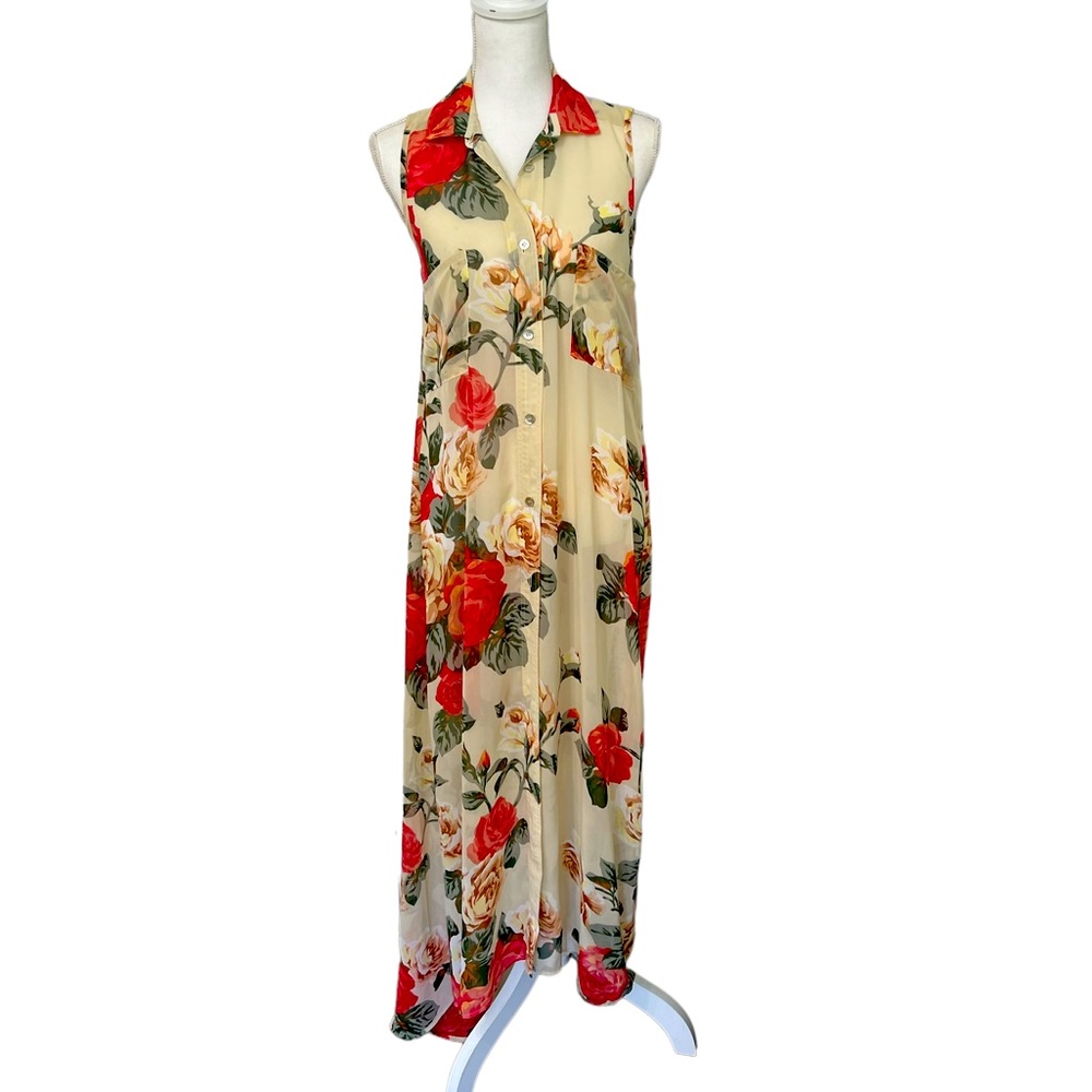 Show Me Your Mumu Rose Print Duster/Dress - SZ S
